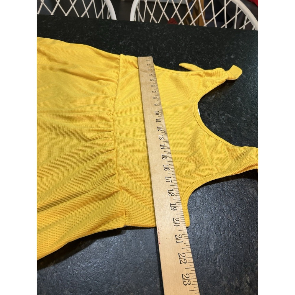 #80 Boutique Brand Ces Femme Gold Romper With Pockets In Soft Waffle Knit